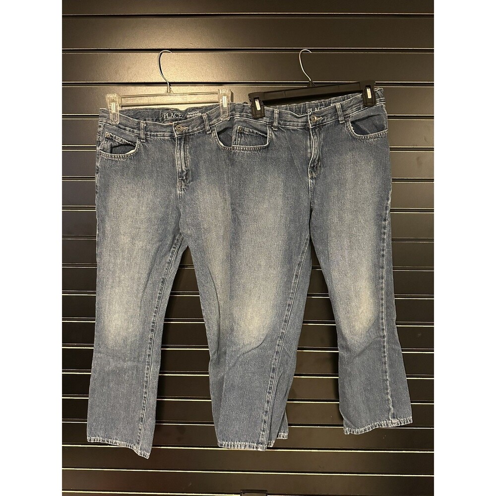 Lot of 2 Children’s Place Boys Bootcut Jeans Size 14 HUSKY Adjustable Waist